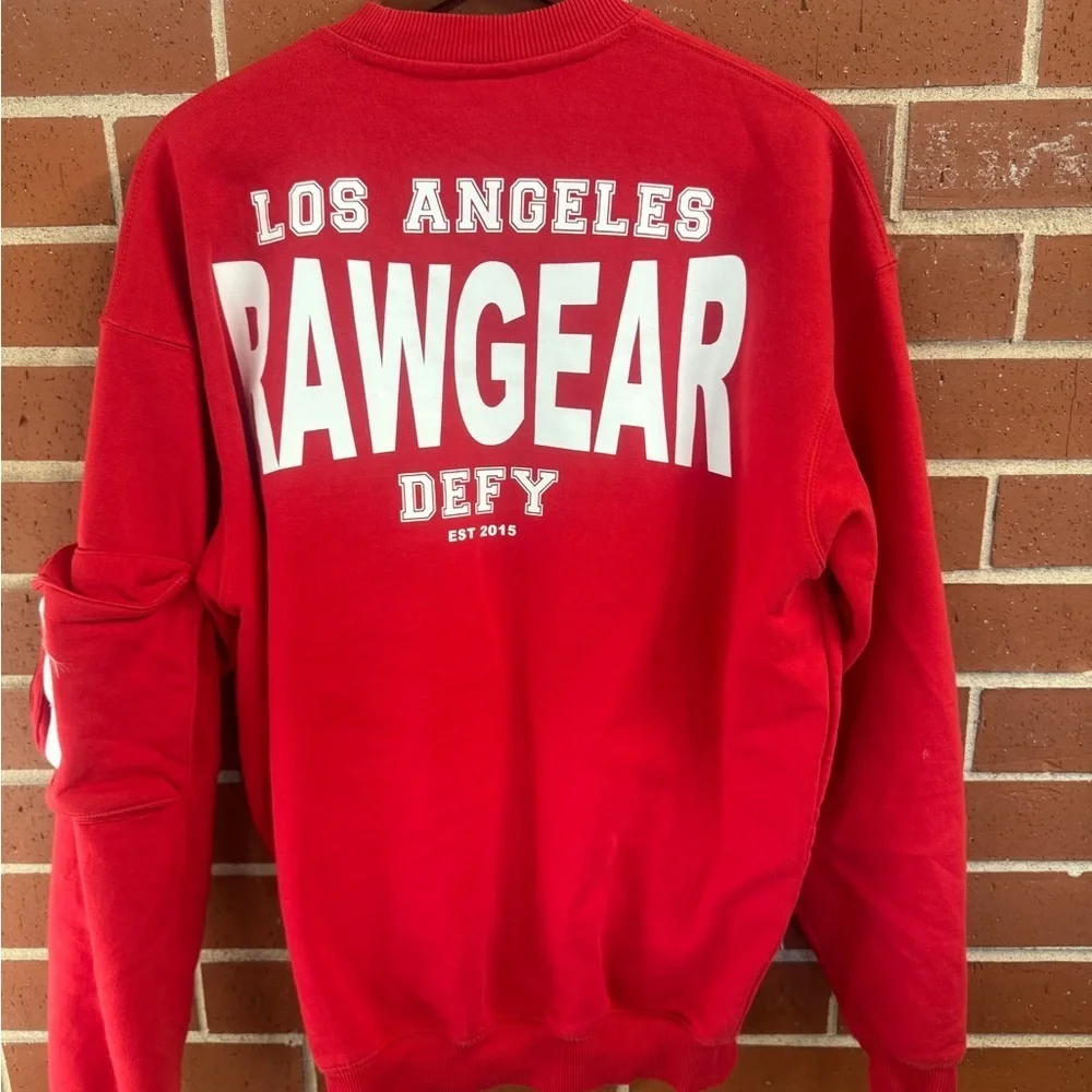 RAWGEAR Los Angeles Defy Red Crewneck Sweatshirt Small